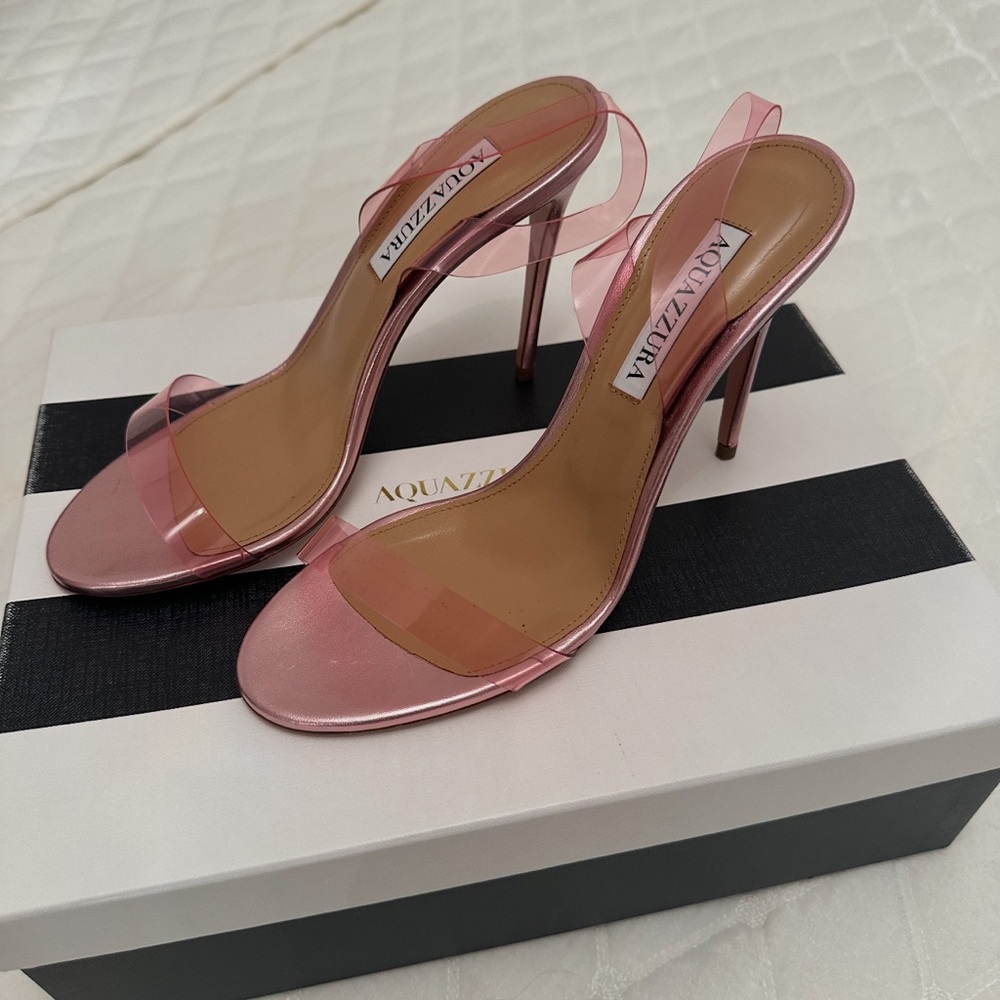 New Aquazurra So Nude Pink PVC Plexi Stiletto